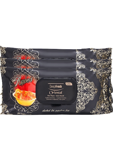 Deep Fresh Oriental Islak Mendil Amber 3'Lü Paket 360 Yaprak