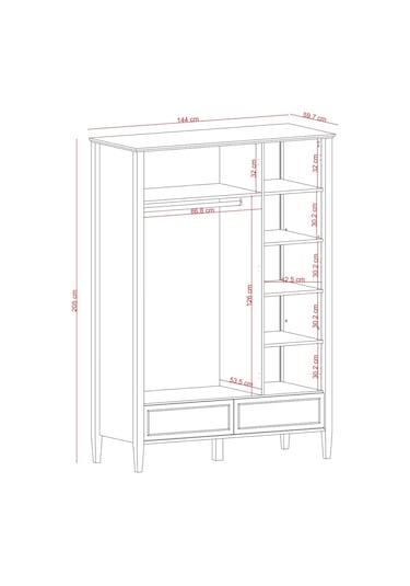 Meltem Kids Joy Genç Odası Üç Kapılı Dolap