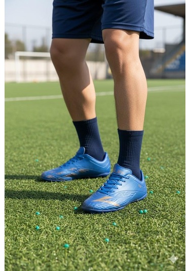 Lig Titan Saks Mavi Orjinal Ürün Çim Saha Halı Saha Erkek Futbol Ayakkabı Saks