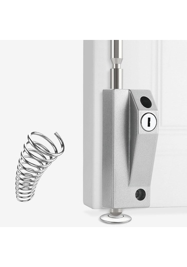 Suntek Kapı Mandalı Kilidi 2 Anahtar Su Geçirmez Gümüş