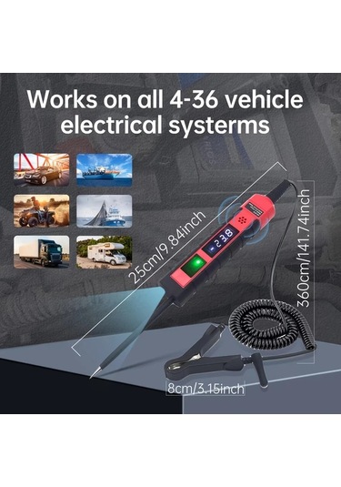 Xuweiwei Ns 870 4 36v Dc Otomotiv Devre Test Cihazi Lcd Dijital Voltmetre Polarite Gostergeli Aydinlatmali 141 7 Yayli Tel Asiri Voltaj Bip