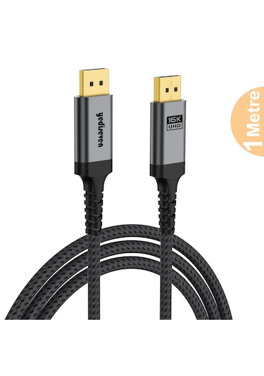 Displayport To Displayport Dp 2.1 Görüntü Aktarma Kablosu 1 Metre