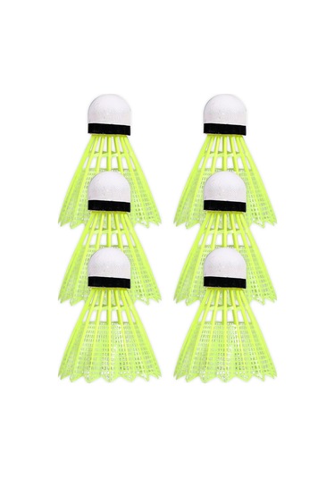 Geeksen 6 Adet Sarı Plastik Badminton Topu - Kompozit Mantar Başlı, Esnek Ve Dayanıklı - Başlangıçcılar İçin Egzersiz Ve Spor
