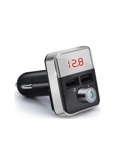 Araç İçin Bluetooth 5.0 Fm Verici - Çift Usb Portlu Mp3 Çalar, Hands-free Arama, Tf Kart/usb Destekli Voltaj Göstergeli Kablosuz Müzik Verici