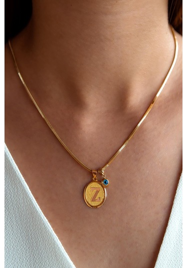 Nazar Boncuklu Altın Z Harf Kolye