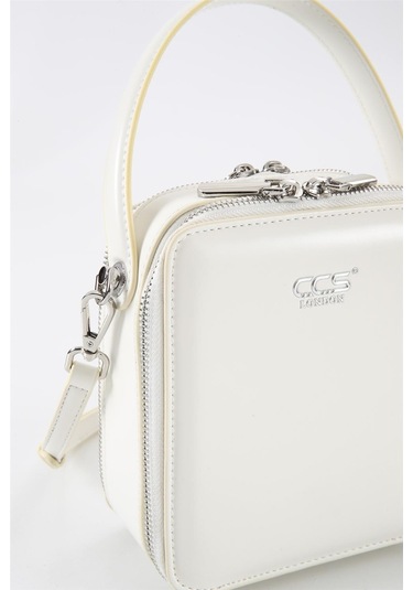 Ççs 17561 Kadın Omuz Askılı El Çantası-beyaz Beyaz