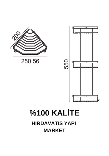 Çelik Banyo Erpa 304 Kapalı Üçlü 19x19cm