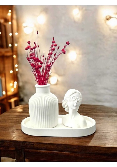 Bernami Mumluk Şamdanpinterest Kadın Figürlü Vazo Seti & Dekoratif Obje & Tabak & Roller Vazo Diğer