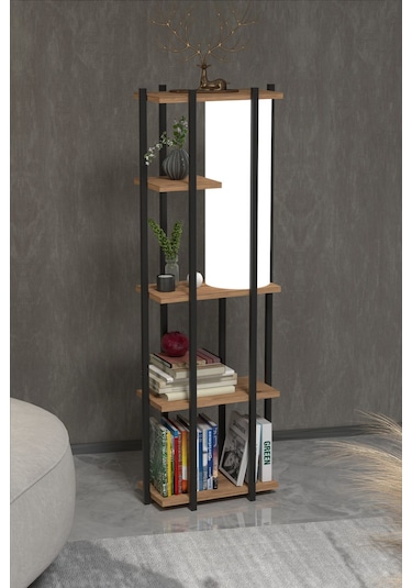 Retohome 5 Raflı Lambaderli Kitap Rafı.,kitaplıklı Lambader Atlan Beyaz