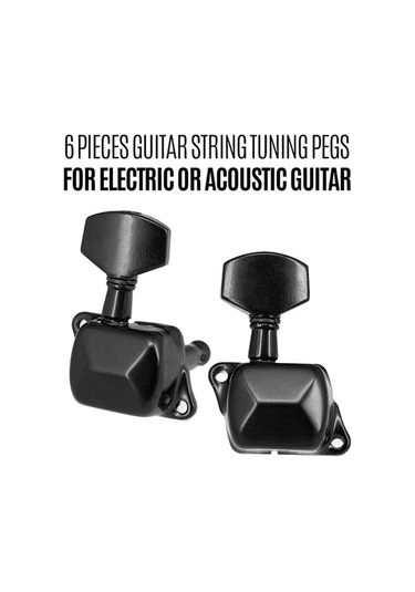 Trendooze Yüksek Performanslı 6 Saplı Elektro Gitar Akort Anahtarı, Siyah, Pratik Kurulum