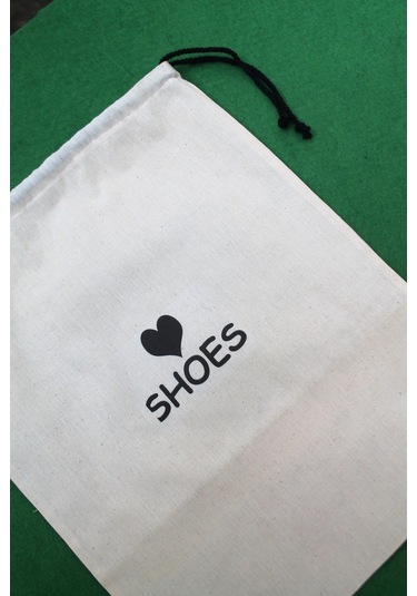 2 Adet Shoes Baskılı Keten Ayakkabı Poşeti - Ayakkabı Düzenleyici