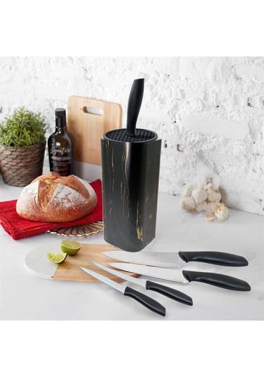 Şefe Özel Akrilik Plastik Standlı Colte Terra 6 Parça Bıçak Seti Siyah