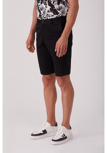 Dufy Siyah Erkek Regular Fit Short - 86798 Siyah