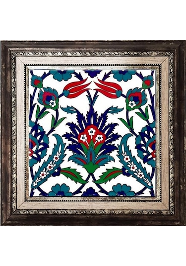 Armada Çini 20X20 Cm Ac 19 Laleli Desen Osmanlı Çini Seramik Pano