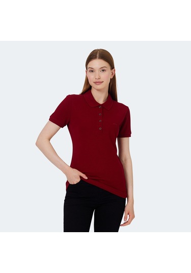 Slazenger VERA I Kadın Polo Yaka Bordo Tişört