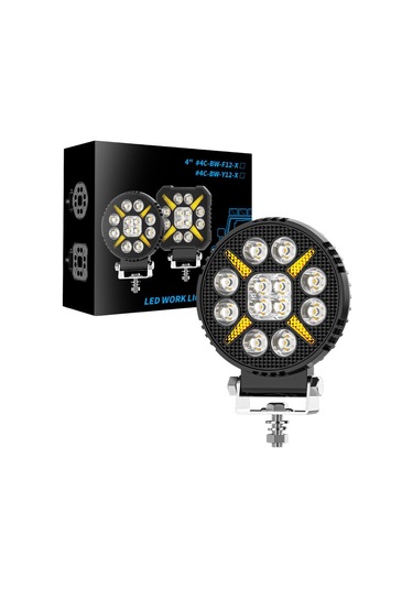 Arazi Aracı Tepe Ve Tampon Çalışma Lambası Ve Sis Farı 4 İnç 12-24v Gündüz Led Drl Sarı