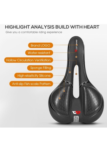 Dancemonkey Bisiklet Koltuğu Yastıklı Sele Minderi, Erkek Kadın Mtb Bisiklet Koltuğu Minderi, Çok Renkli Çok Renkli