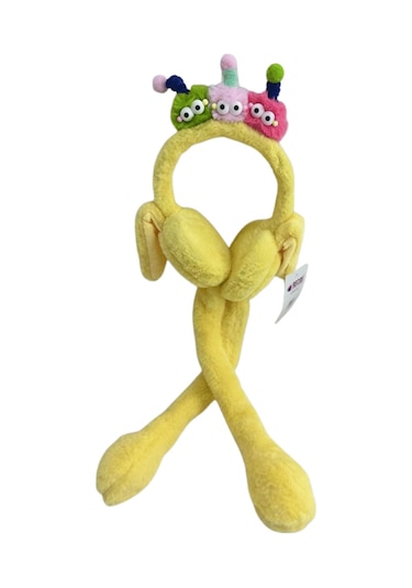 Recos Çocuk Peluş Figürlü Oynar Kulaklı Hareketli Sesli Kışlık Kulaklık Rcs.trl.srı.2025 Sarı