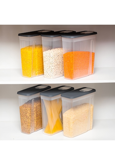 Porsima Org-451 Sandy 6'lı 5,90l Erzak Saklama Kabı Seti Antrasit