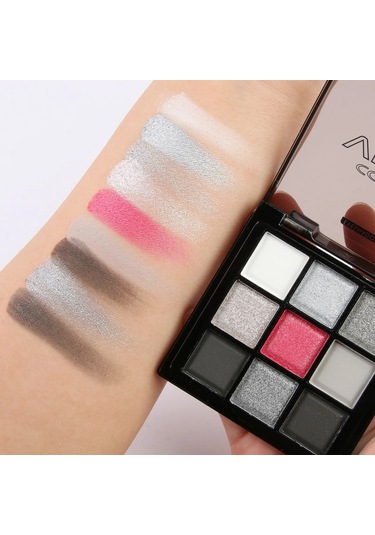 9 Renk Sedefli Glitter Mat Gümüş Gri Karbon Siyah Çimento Göz Farı Makyaj 312 C01