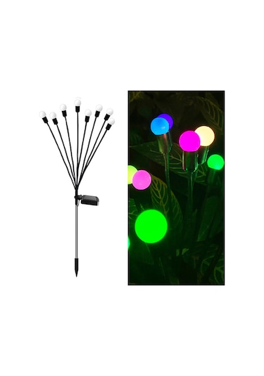 Dianziye Güneş Enerjili Sallanan Atkı Işığı - Bahçe Dekorasyonu, 8 Led Renkli Işıklı, Otomatik Aç-kapat, Ip65 Su Geçirmez, 1 Adet Diğer