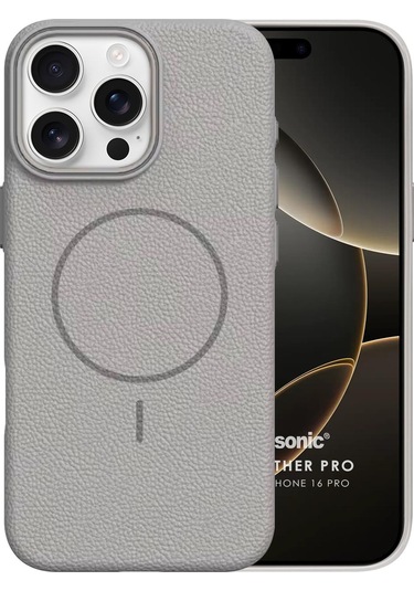 Microsonic İphone Uyumlu 16 Pro Kılıf Magleather Pro Gri -