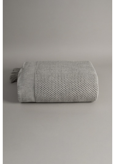 Miel Vizon Kenarı Ponponlu Çift Kişilik Battaniye 200x220 37110 Vizon