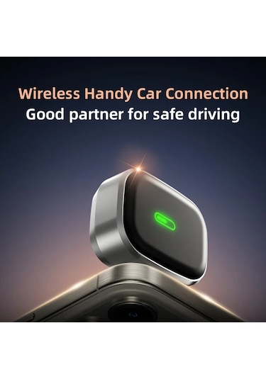 Honeybeeshop 2025 Yükseltilmiş Siyah Kablosuz Carplay Ve Androıd Auto Adaptörü Kompakt Düşük Gecikme Usb Type C Portlu Evrensel Tak Çalıştır