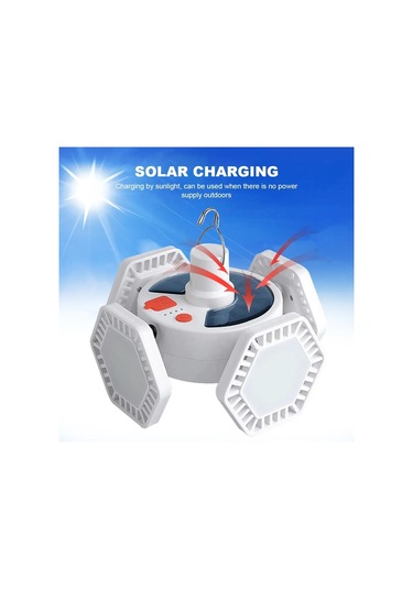 V169 4 Taraflı Açık Kamp Işıkları Solar Şarj Acil Çadır Işıkları Destek Telefon Şarjı Rc Versiyonu