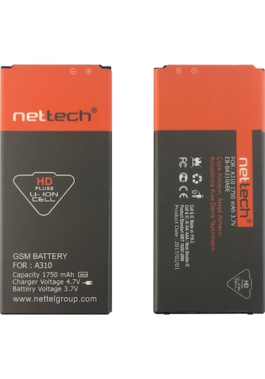 Samsung Galaxy Uyumlu A310 A3 2016 için Nettech 1750 Mah Lityum-Lion Bat