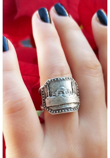 Ayasofya Hagia Sophia Şekilli Kadın Yüzük Gümüş Kaplama Ayarlanabilir El Yapımı Kadın Yüzük