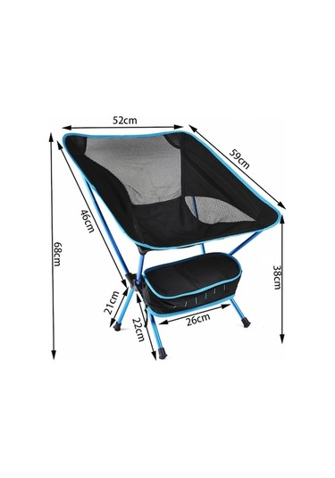 Ambition Açık Ay Sandalye Kamp Kamp Katlanır Sandalye Mavi