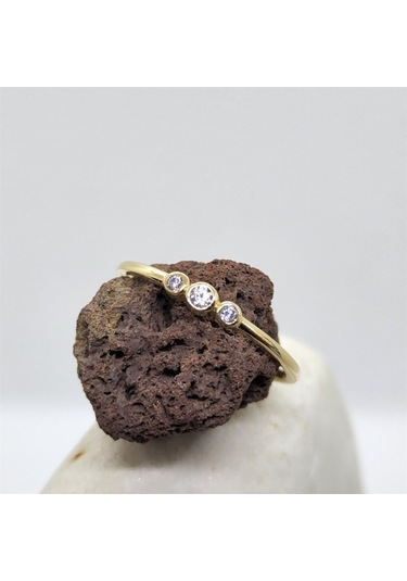 Tria Pırlanta Modern Evlilik Teklifi-Minimal Tasarım Hediye-14 Ay 552950079