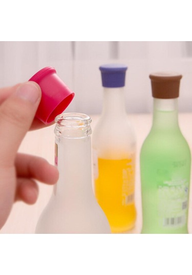 Sarı 1 Adet Şarap Bira Kapağı Şişe Kapağı Ev Mutfak Bar Aracı Silikon Tıpa İçecek Sarı