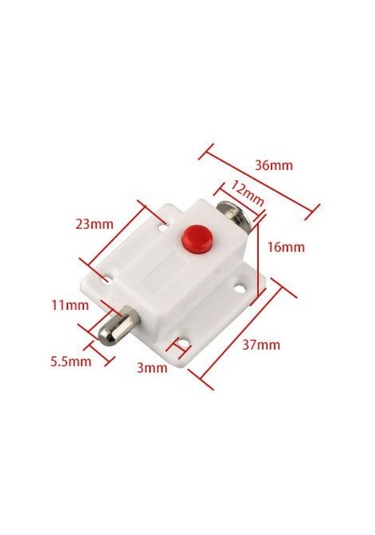 Adet Kapı Sürgülü Kilidi, 2 İnç Plastik Sürgülü Mandallı Anahtarsız Kilit, Düğmeli Beyaz