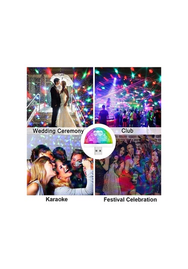 Usb Led Parti İşıkları Müzik Sensörü Usb Mini Disko Dj Sahne Çok Renkli