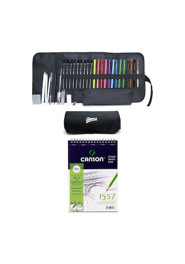 Canson Eskiz Defteri A5 120 gr 40 yp Faber Watercolor Boyama Set