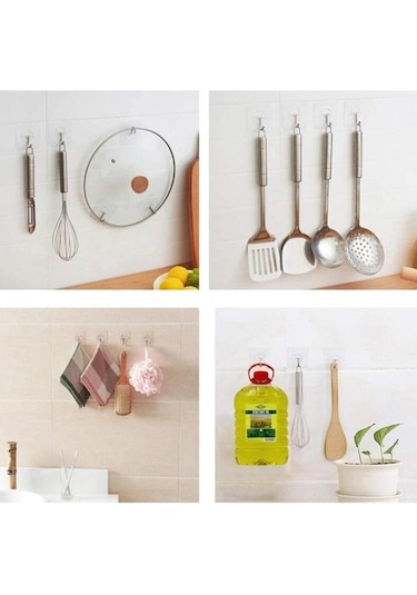 Cmt 5 Adet Kendinden Yapışkanlı Şeffaf Askı