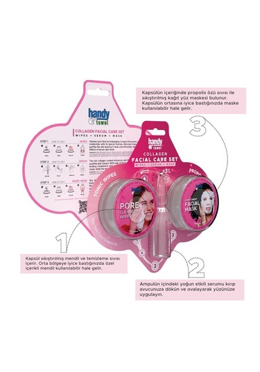 Handytowel 3 Adımlı Kolajen Yüz Bakım Seti