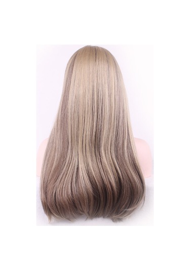 Qi Perçemli Açık Sarı Uzun Düz Kadın Peruk