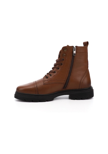 Gönderi R Taba Floter Gön Hakiki Deri Fermuarlı Bağcıklı Erkek Postal Bot 81501 Taba Floter