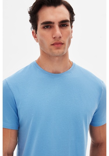 Ds Damat Slim Fit Açık İndigo Bisiklet Yaka %100 Pamuklu Nefes Alabilen T-shirt 4hc141996753m Açık İndigo Ds Damat Slim Fit Açık İndigo Bisiklet Yaka %100 Pamuklu Nefes Alabilen T-shirt 4hc141996753m Açık İndigo