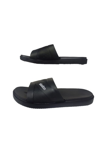 Alaabo Erkek Siyah Düz Ultra Hafif Havuz Plaj Eva Terlik Siyah