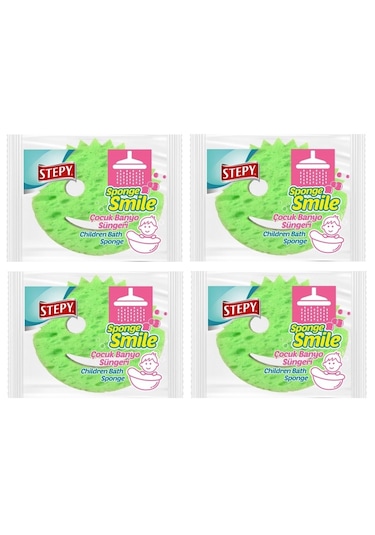 Stepy Sponge Smile Çocuk Banyo Süngeri X 4 Paket