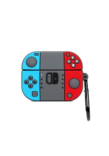 Apple Airpods Pro 3. Nesil 2025 Uyumlu Figürlü Silikon Kılıf Anahtarlıklı Kılıf Mavi - Kırmızı