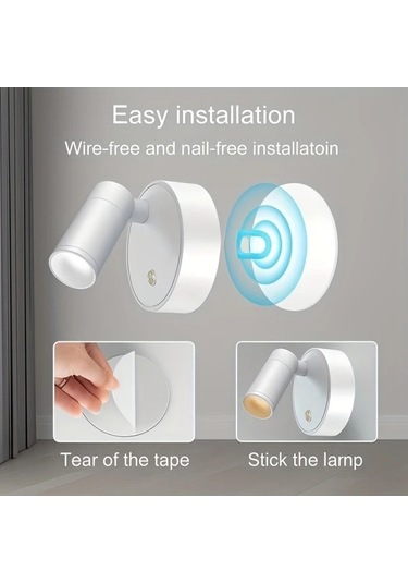 Fastbuy Turuncu Manyetik Karartılabilir Duvar Lambası 3 Renk Uzaktan Kumanda Şarj Edilebilir Turuncu