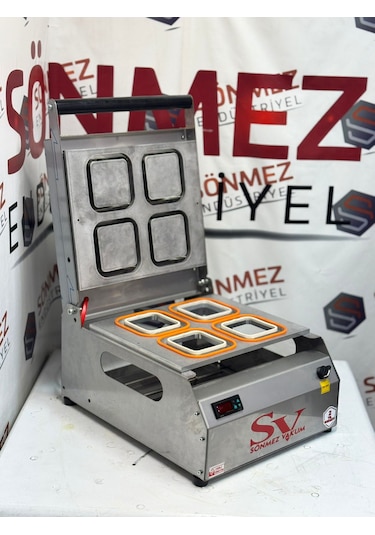 Sönmez Vakum 110 110 Kare Tatlı Tabağı Kapatma Makinesi