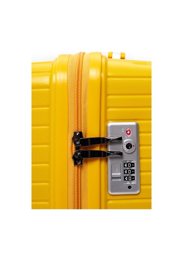 Elatae Exclusive Pro Polipropilen Kabin Boy Kırılmaz Valiz Sarı 5239