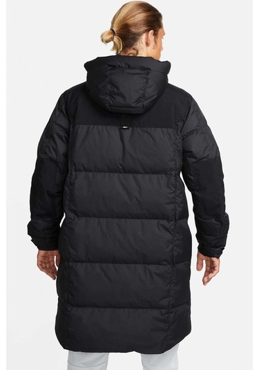Nike Storm Fit Down Fill Oversize Hoodie Ful Zip Jacket Erkek Su Geçirmez Kaz Tüyü Kapüşonlu Mont Siyah Siyah