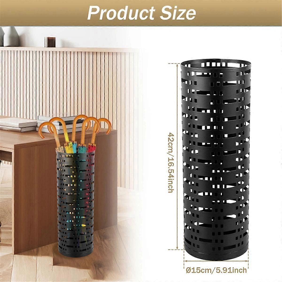 Şemsiye Depolama Rafı Şemsiye Ayaklı Tutucu, Siyah Çok Renkli